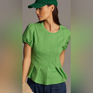 Anthropologie Maeve Corset Peplum Top - Size Large